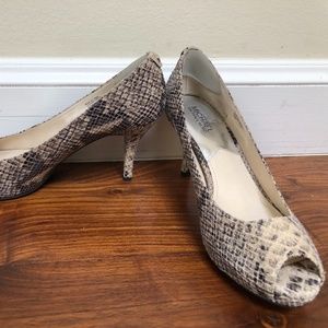Michael Kors snake skin platform heels